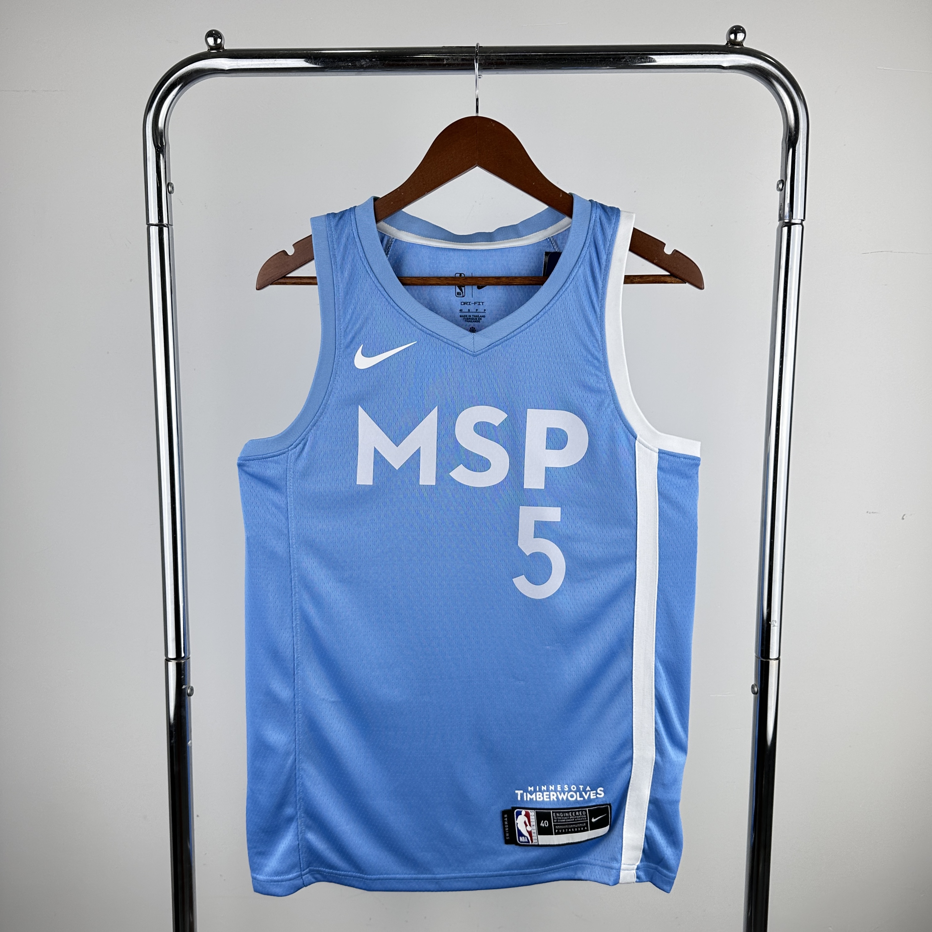 Men Minnesota Timberwolves #5 Edwards Light Blue Nike 2024 NBA Jersey->phoenix suns->NBA Jersey